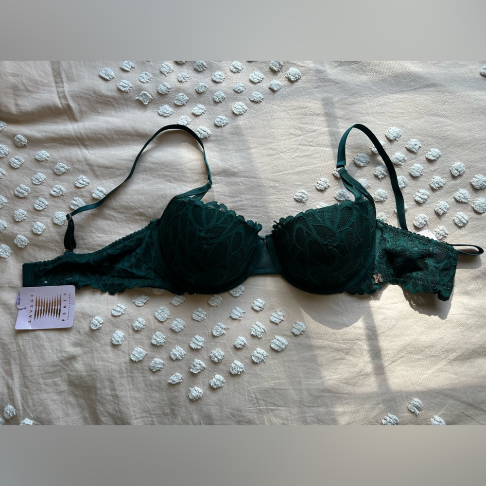 NWT Savage X Fenty Sorry Not Sorry Lightly Lined Lace Balconette Bra